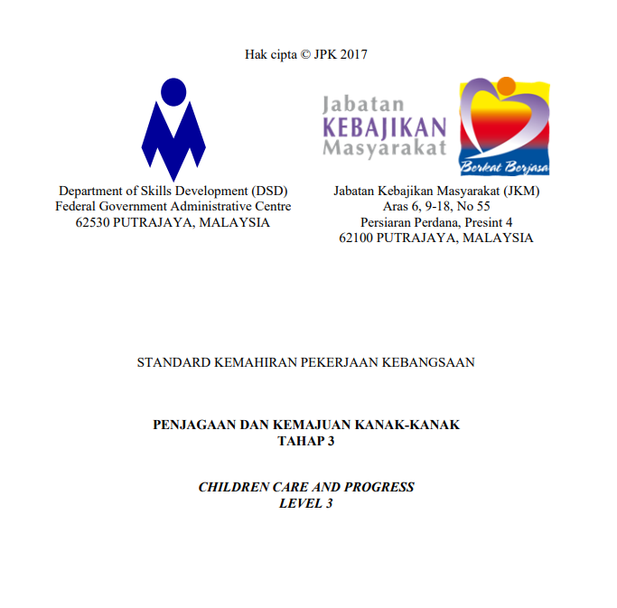 [Q879-001-3:2018] Penjagaan dan Kemajuan Kanak-Kanak 儿童保育与发展专员